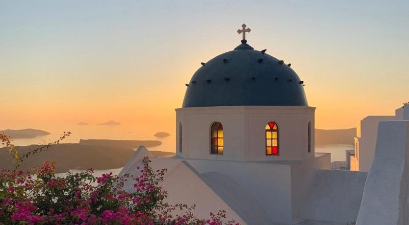 Photo of Blue Domes & Bougainvillaea