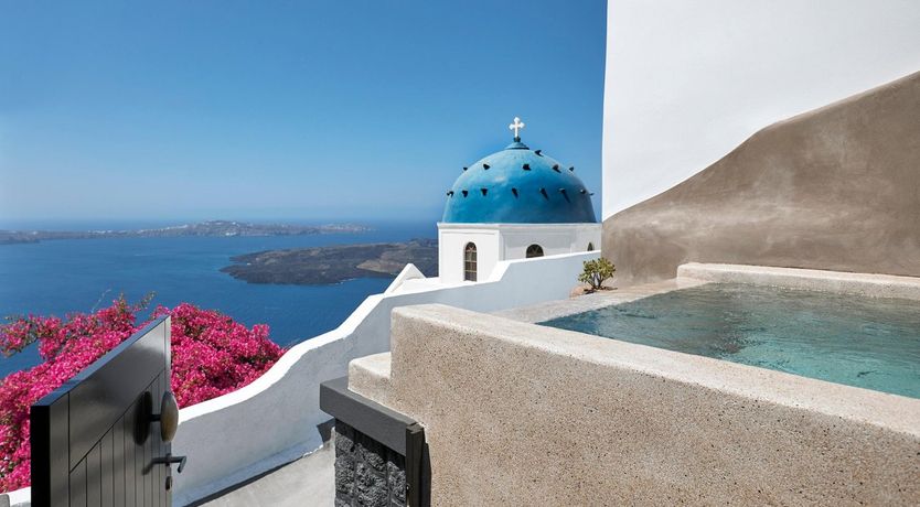 Photo of Blue Domes & Bougainvillaea