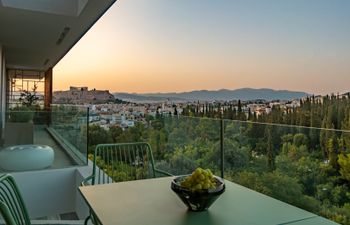 Sunset Over the Acropolis Villa