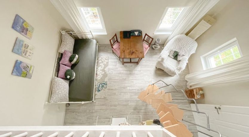 Photo of tiny lavender house