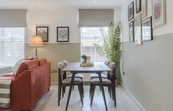 Olive Green & Burnt Orange Apartment