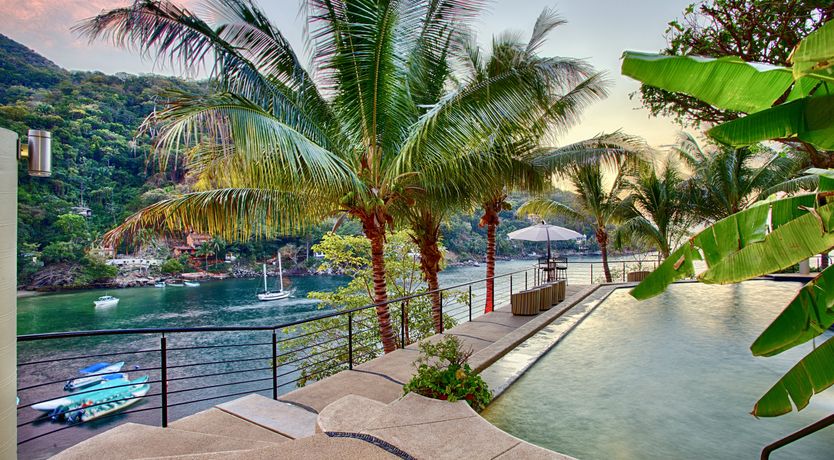 Photo of Waterfalls and Palm Trees